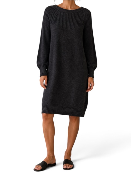 Kit and Ace Sweaters - Kit and Ace Charcoal Grey Knit Sweater Dress Medium Long Sleeve Pocket Midi